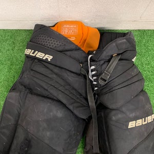Black Senior Large Bauer Pro Hockey Goalie Pants (Used)