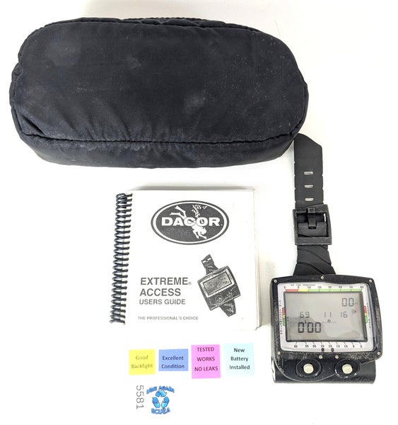 Dacor Extreme Access Wireless Hoseless Scuba Dive Wrist Computer + Case, Manual