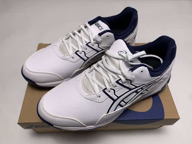 Asics Gel-Preshot Golf Shoes White Blue Men's SZ 8.5 (1111A210-100)