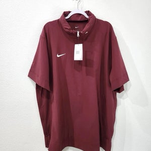 NWT men's large nike Football Hooded Jacket  Coaches Sideline 1/4 Zip Maroon Jacket