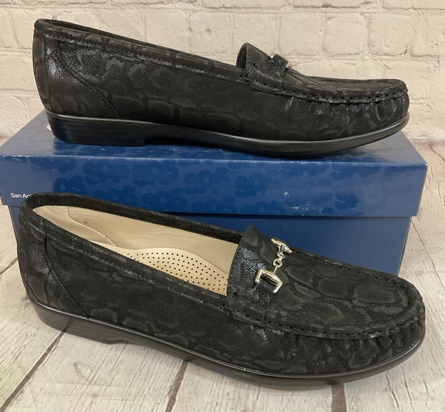 SAS 2120-532 Women's METRO Slip On Loafer Nero Snake US 10 N