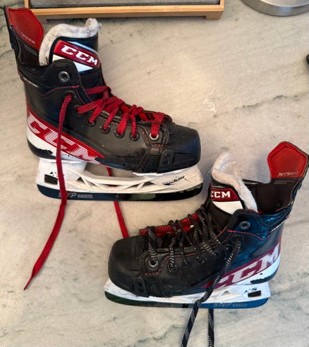 CCM JetSpeed FT4 Hockey Skates Regular Width Size 2 (Used) with 2 sets of Stepsteel blades