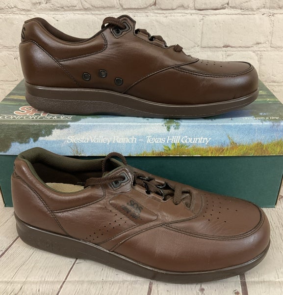 SAS 0092-068 Men's TIME OUT Leather Walking Shoes Antique Walnut Brown US 10 N