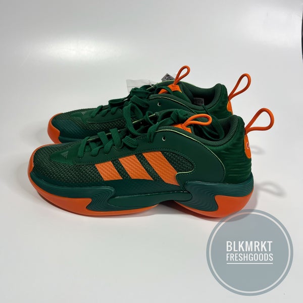 Adidas SM NCAA Exhibit Select Miami Hurricanes Basketball Shoes 10.5