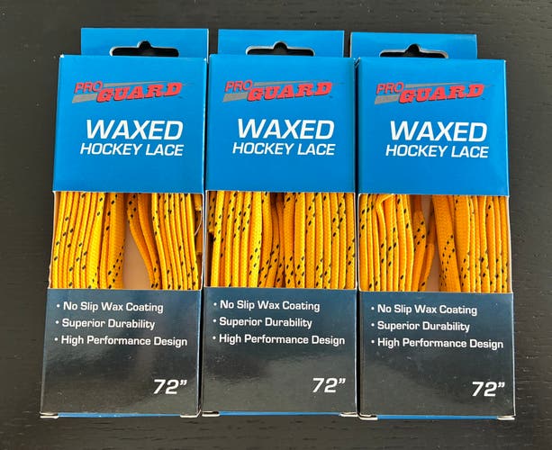 Three Pairs Waxed Yellow Laces, 72” New