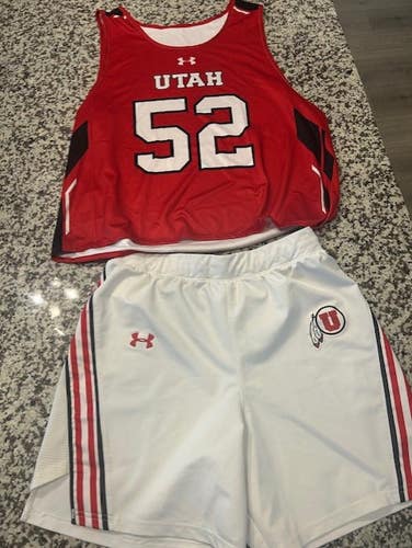 Under Armour Utah Utes mens lacrosse practice reversible & game shorts NEW