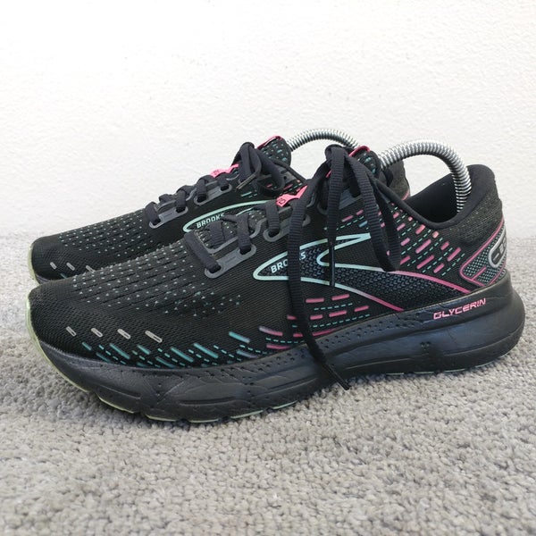 Brooks Glycerin GTS 20 Womens Size 9 Running Shoes Black Trainers Low Sneakers