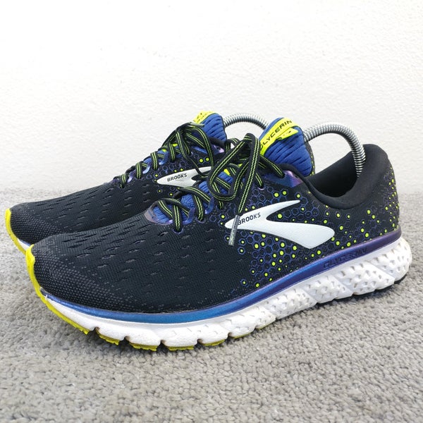 Brooks Glycerin 17 Mens Size 9.5 Running Shoes Blue Yellow Sneakers 1102961D069