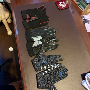 3-Pair Football Glove Bundle – Jordan, Adidas, Under Armour (Youth/Intermediate Sizes)