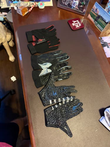 3-Pair Football Glove Bundle – Jordan, Adidas, Under Armour (Youth/Intermediate Sizes)