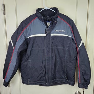Pure Polaris Racing Snowmobile Travel Jacket Size: M Black Gray Insulated Winter