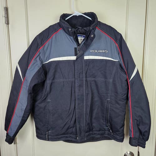 Pure Polaris Racing Snowmobile Travel Jacket Size: M Black Gray Insulated Winter
