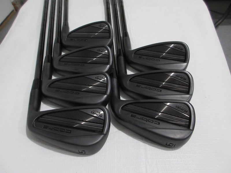 Cobra King Tour Black 23 Iron Set - 5-GW- $-Taper 120 Stiff Steel 2* Flat - MINT