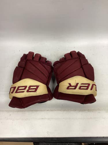 Used Bauer PRO TEAM Senior Gloves Maroon 14" 11851-S000035377