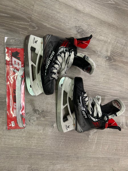 Bauer Vapor 5x pro Hockey Skates Size 2.5D (Used). With Two Pairs Of BladeTech Profiled Steel