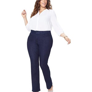 NYDJ Barbara Bootcut Jeans Women's 14W Rinse Denim Cotton Blend Zip Fly QLW812