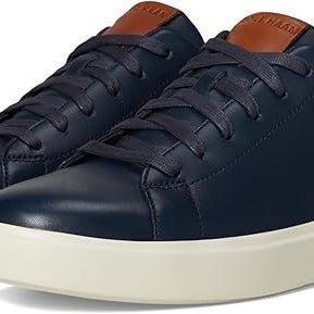 Cole Haan Grand+ Court Sneakers Men's US 8.5 Navy Leather Lifestyle Shoes PQ554