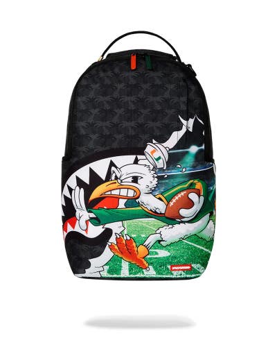 Sprayground University Of Miami Touch Down DLXR Unisex OS Black Backpack DSB18