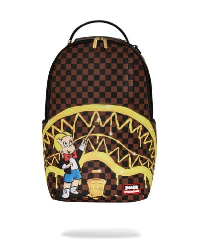 Sprayground Richie Rich Gold Sharkmouth DLXSV Unisex Multicolor Backpack DSB15