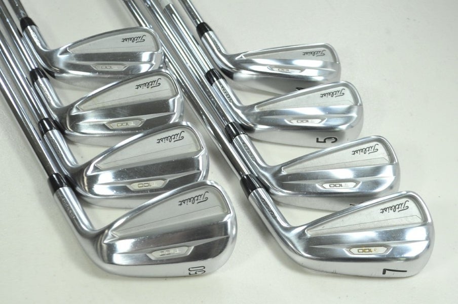 Titleist T100 2021 4-PW,50* Iron Set Stiff Flex Right AMT S300 Steel # 198692