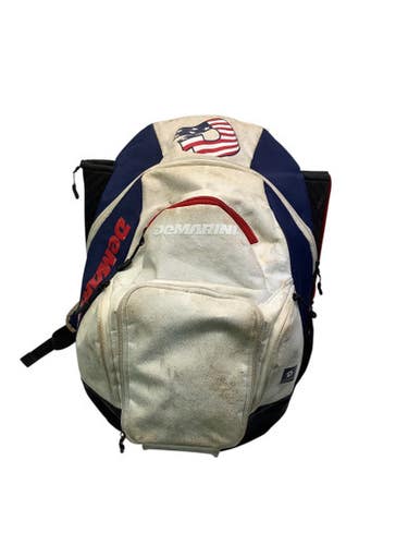 Used Demarini 2 BAT USA BACKPACK BB/SB Player Backpack White/Red/Navy 11347-S000251847