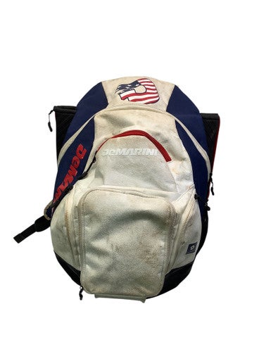 Used Demarini 2 BAT USA BACKPACK BB/SB Player Backpack White/Red/Navy 11347-S000251847