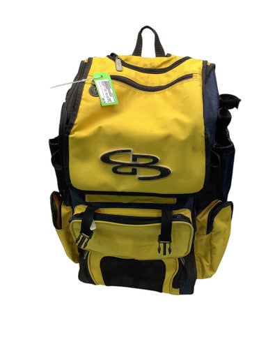 Used BoomBah 4 BAT ROLLING BAG BB/SB Player Wheeled Bag Navy Blue And Yellow 11347-S000252028