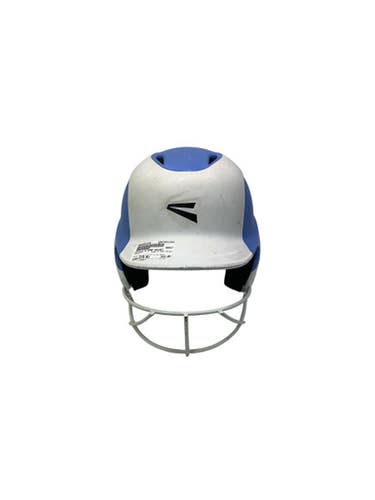 Used Easton 2 TONE HELMET Batting Helmet w/Mask White And Carolina Blue Fits all 11347-S000251975
