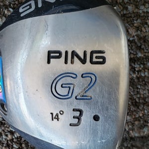 44.5 IN PING G2 14 DEG BLACK DOT 3 FAIRWAY WOOD VERY NICE W STIFF GRAPHITE