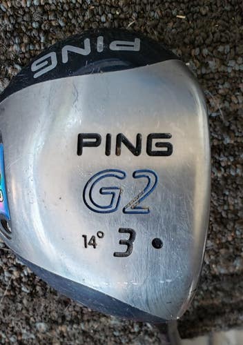 44.5 IN PING G2 14 DEG BLACK DOT 3 FAIRWAY WOOD VERY NICE W STIFF GRAPHITE