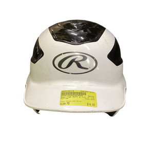 Used Rawlings RCFH Batting Helmet No Mask Black And White MD 11613-S000164418