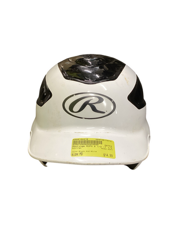 Used Rawlings RCFH Batting Helmet No Mask Black And White MD 11613-S000164418