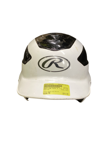 Used Rawlings RCFH Batting Helmet No Mask Black And White MD 11613-S000164418