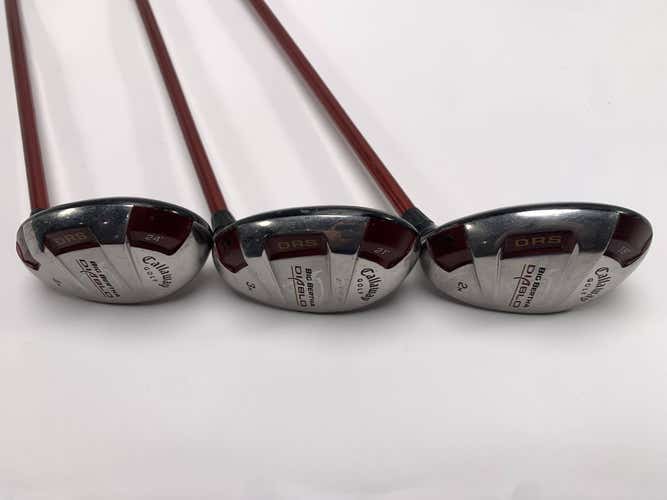 Callaway Big Bertha Diablo Hybrid Set 2 3 4 18* 21* 24* Regular Graphite Mens RH