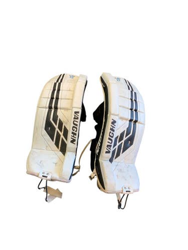 Used Vaughn VE8 26+2 Goalie Leg Pads Youth White 26" 11823-S000033099