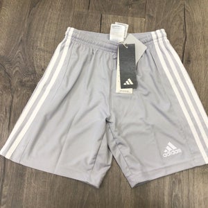 Adidas Boys Squadra 21 Athletic Shorts Gray White Size Youth Small (New)
