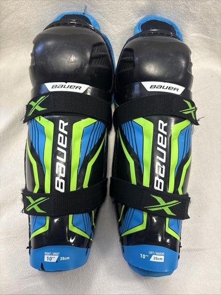 Junior Size 10 Inch Bauer X Ice Hockey Shin Pads