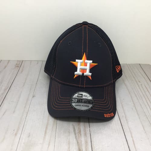Houston Astros New Era 39Thirty Fitted Baseball Hat Blue Orange Size Large XL (New)