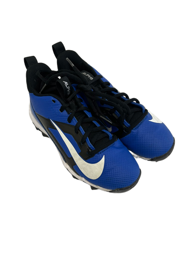 Used Nike ALPHA MENACE 4 SHARK Jr FB Cleats Black And Royal Blue Junior 01.5 11692-S000139235