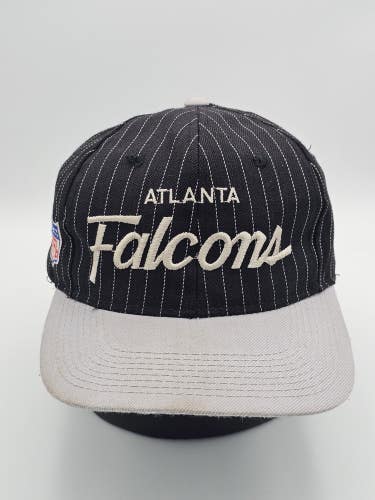 Vintage Atlanta Falcons Sports Specialties Pinstripe Script NFL Hat Vtg Snapback