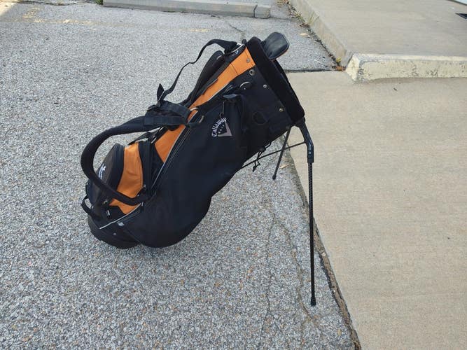 Callaway 7 Divider Dual Golf Stand Stand Bag Black/Orange w Raincover