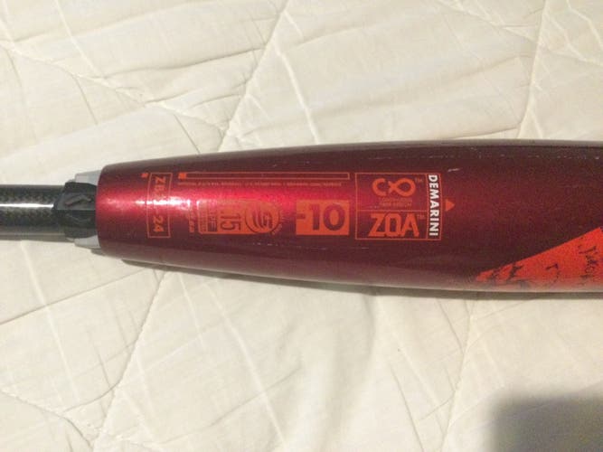 2024 DeMarini Zoa Composite USSSA Certified Bat (-10) 21 oz 31" (Used)