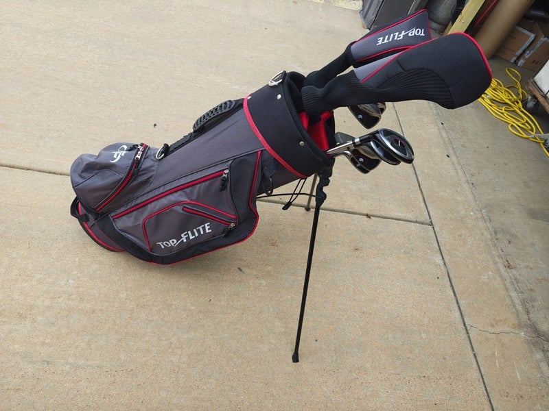 Top Flite Stainless Regular Flex Complete Golf Set Stand Bag Left Handed LH