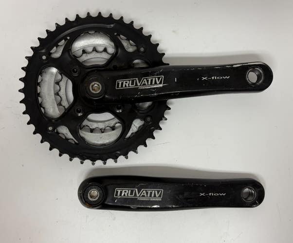 Truvativ X-Flow 170mm 44/34/24 Black Aluminum Triple Crankset Steel Chainrings