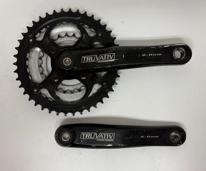 Truvativ X-Flow 170mm 44/34/24 Black Aluminum Triple Crankset Steel Chainrings