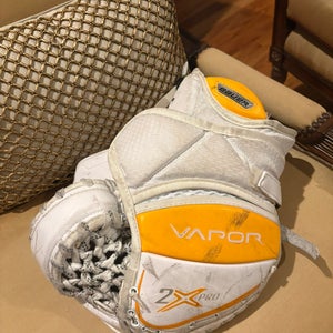Bauer Vapor 2X Pro Senior Goalie Catch Glove – White/Yellow