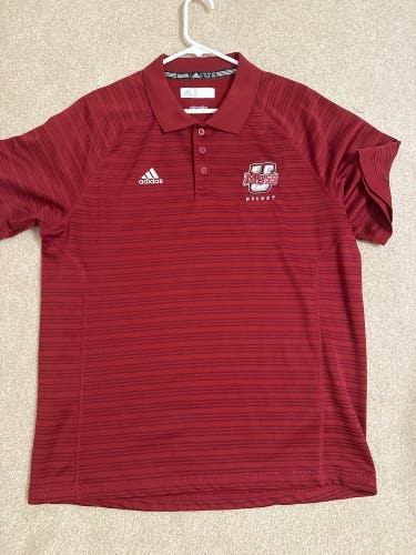UMass Amherst Hockey Team Issued Adidas Polo