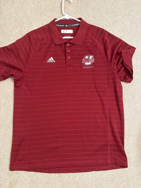 UMass Amherst Hockey Team Issued Adidas Polo
