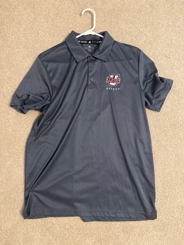 UMass Amherst Team Issued Gray Adidas Polo