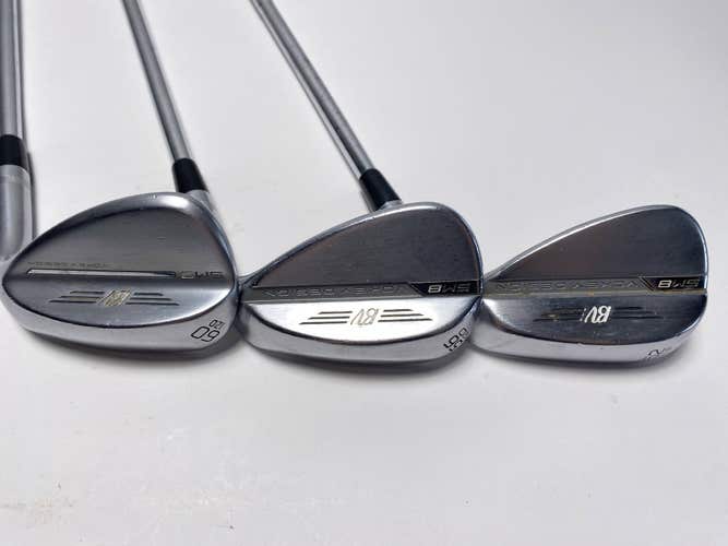Titleist Vokey SM8 Tour Chrome Wedge Set 52* 8 56* 12 60* 12 Wedge Steel Mens RH
